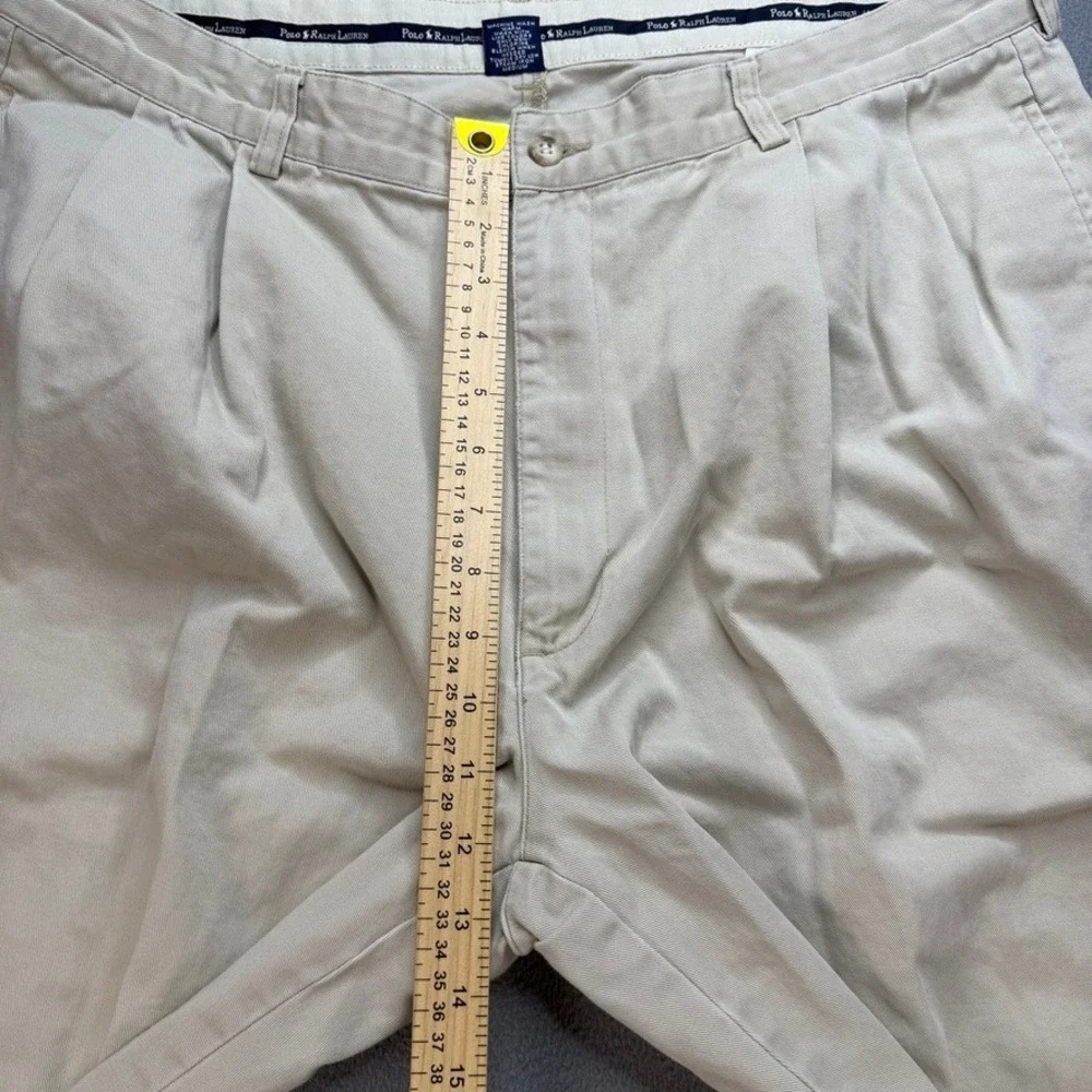 VTG Polo Ralph Lauren Chino Pants Andrew Pant 38x32 (FIT 36x30) Khaki Pleated P